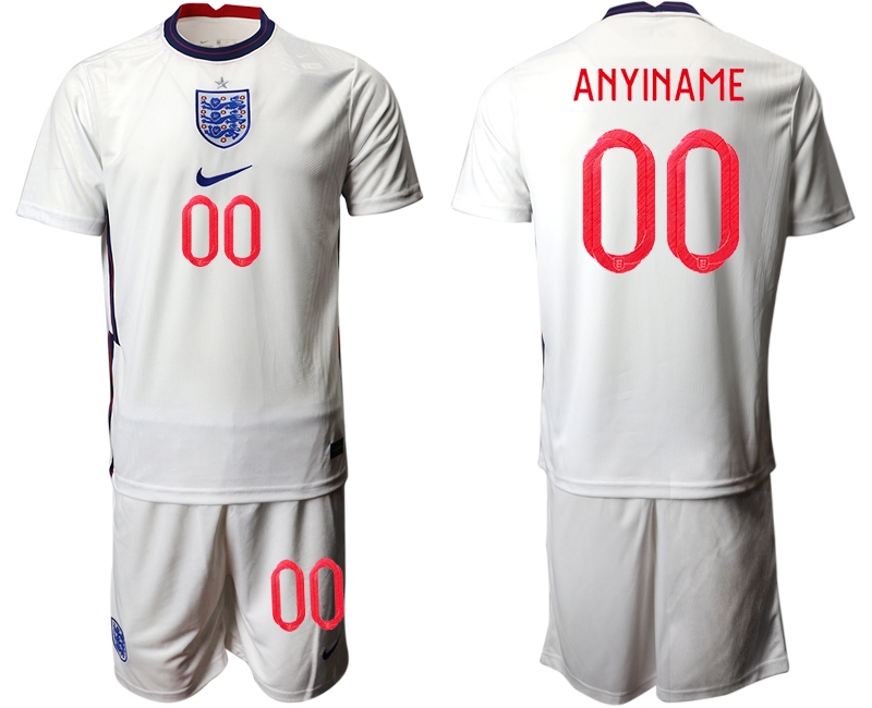 Men 2021 European Cup England home white customized Soccer Jersey